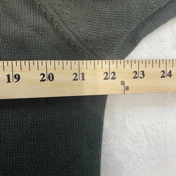 Eddie Bauer Men's Supima Cotton V Neck Solid Olive Army Green Knit Sweater L - Picture 6 of 8